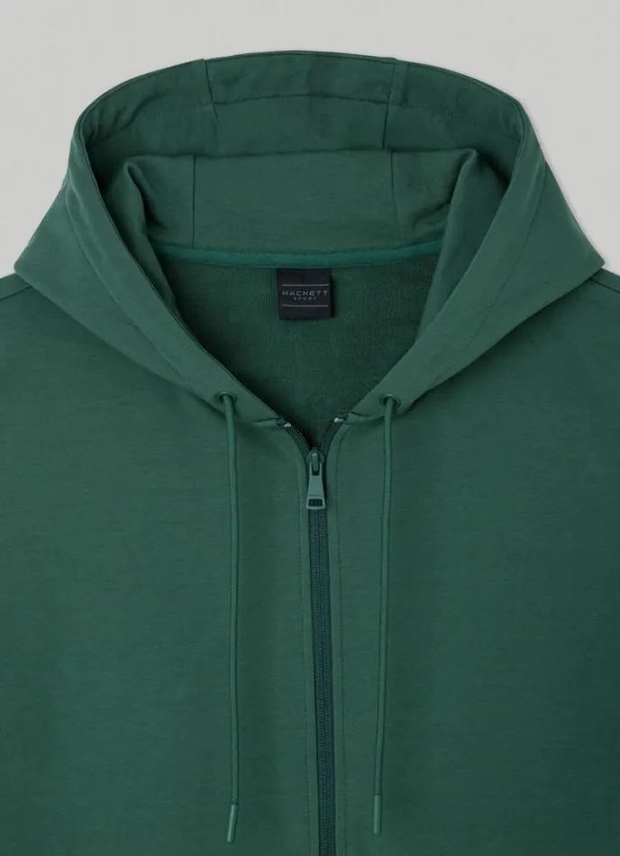 Men Classic Fit Full Zip Hoodie Greengrey Hackett London Sweatshirts