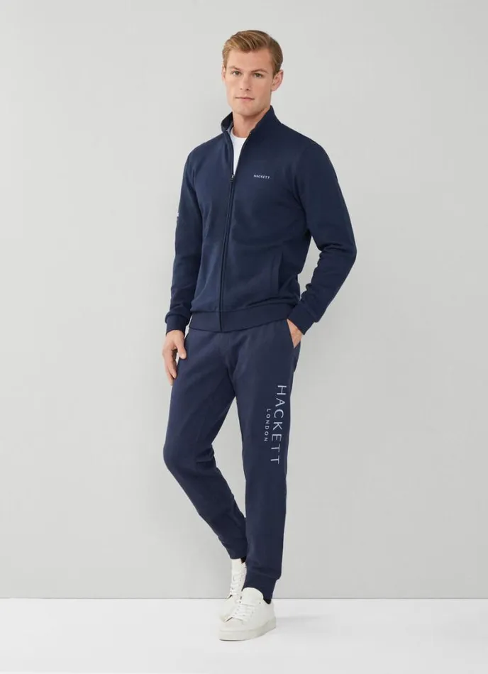 Men Classic Fit Heritage Joggers Navy Hackett London Sweatshirts