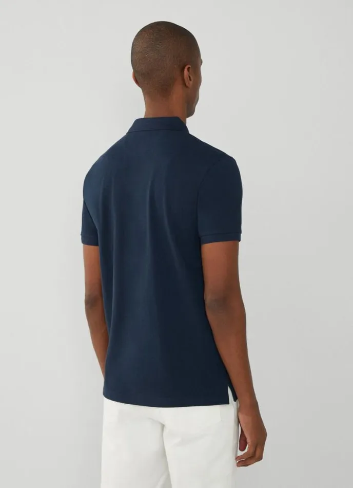 Men Classic Fit Heritage Piqu Polo Navy Hackett London Polo Shirts