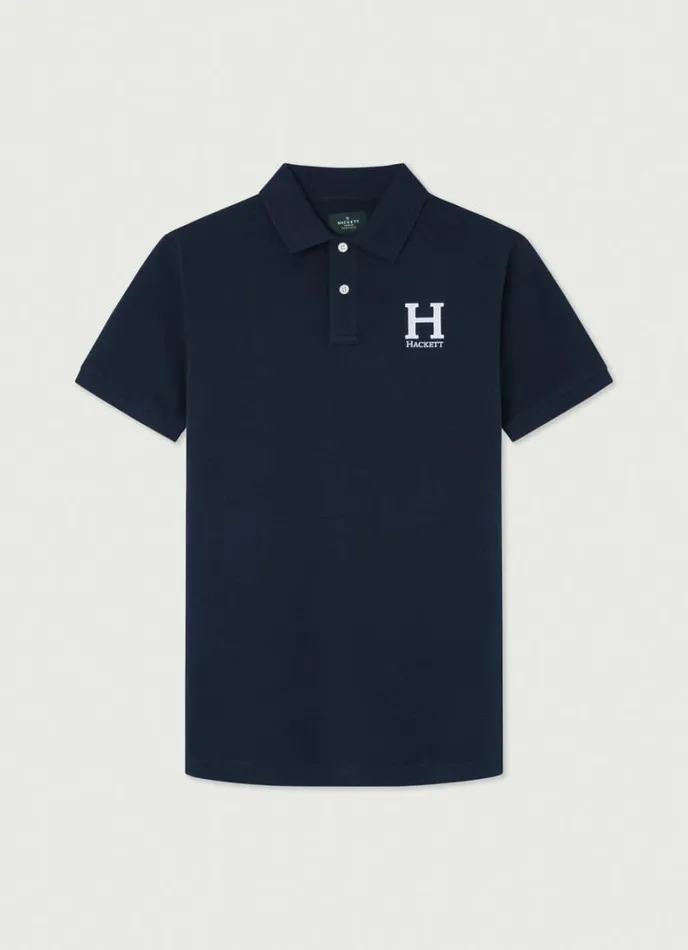 Men Classic Fit Heritage Piqu Polo Navy Hackett London Polo Shirts