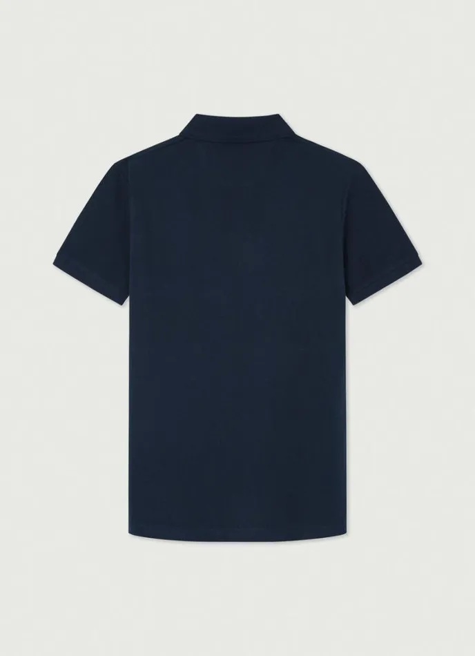 Men Classic Fit Heritage Piqu Polo Navy Hackett London Polo Shirts