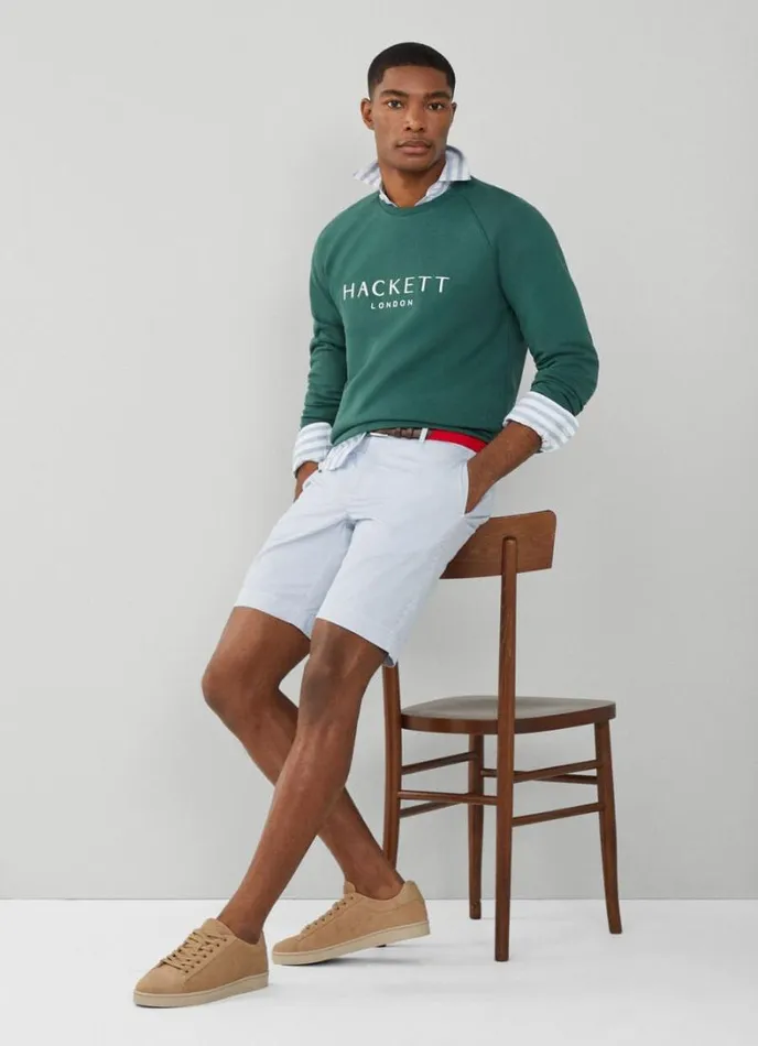 Men Classic Fit Heritage Sweatshirt Green Hackett London Sweatshirts