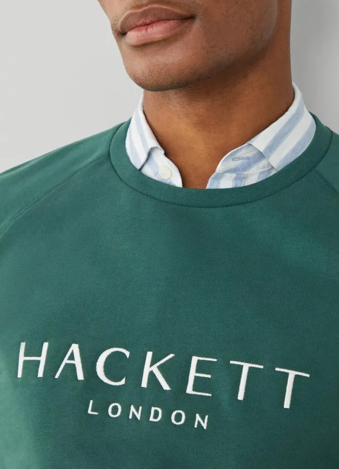 Men Classic Fit Heritage Sweatshirt Green Hackett London Sweatshirts