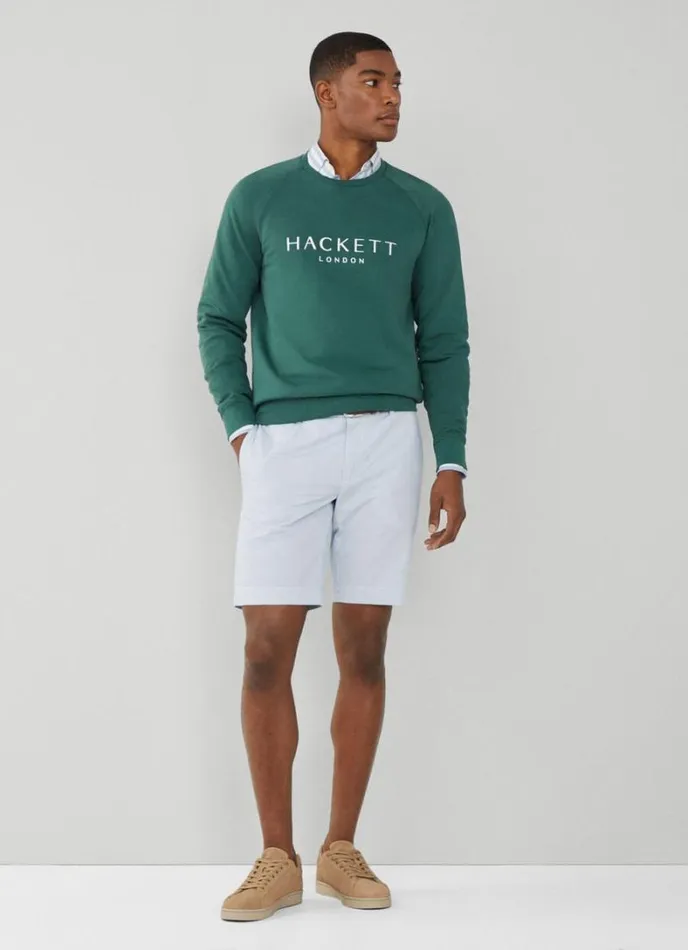 Men Classic Fit Heritage Sweatshirt Green Hackett London Sweatshirts