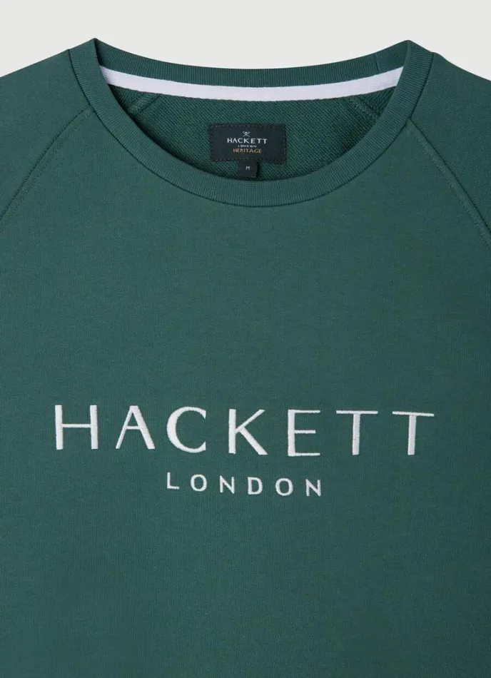 Men Classic Fit Heritage Sweatshirt Green Hackett London Sweatshirts