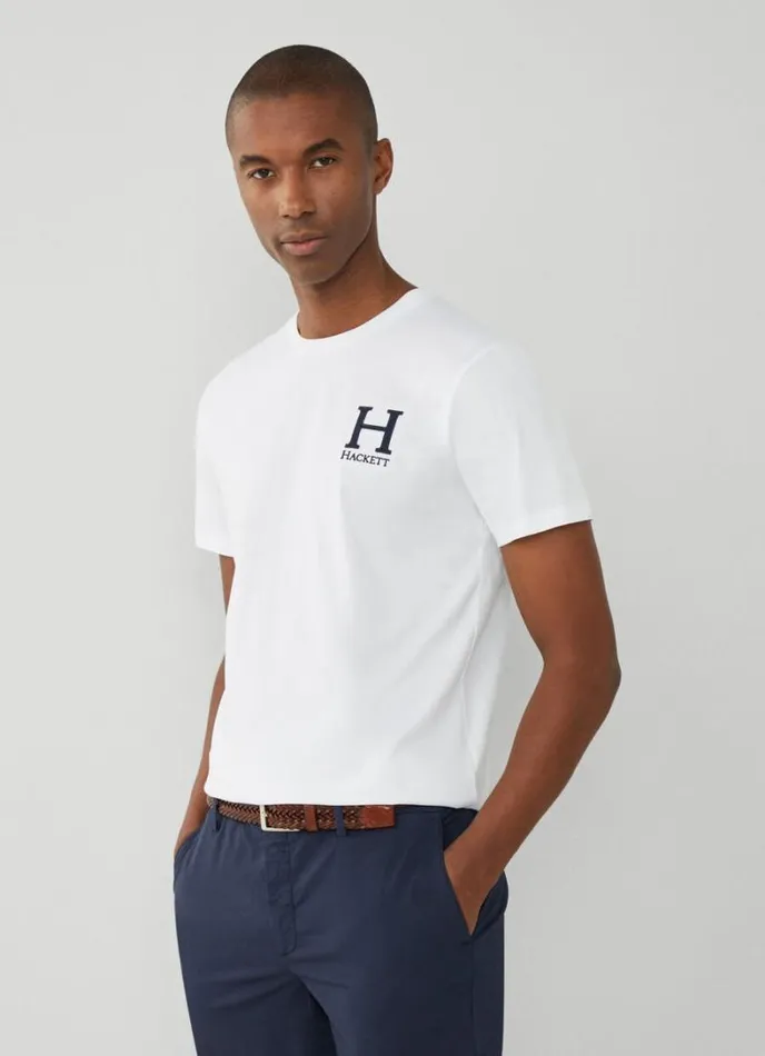 Men Classic Fit Heritage TShirt White Hackett London Tshirts