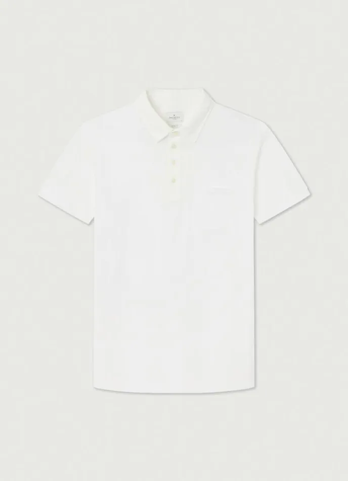 Men Classic Fit Knit Polo White Hackett London Polo Shirts