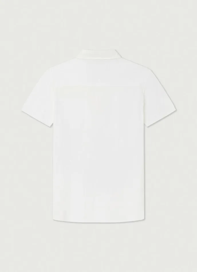 Men Classic Fit Knit Polo White Hackett London Polo Shirts