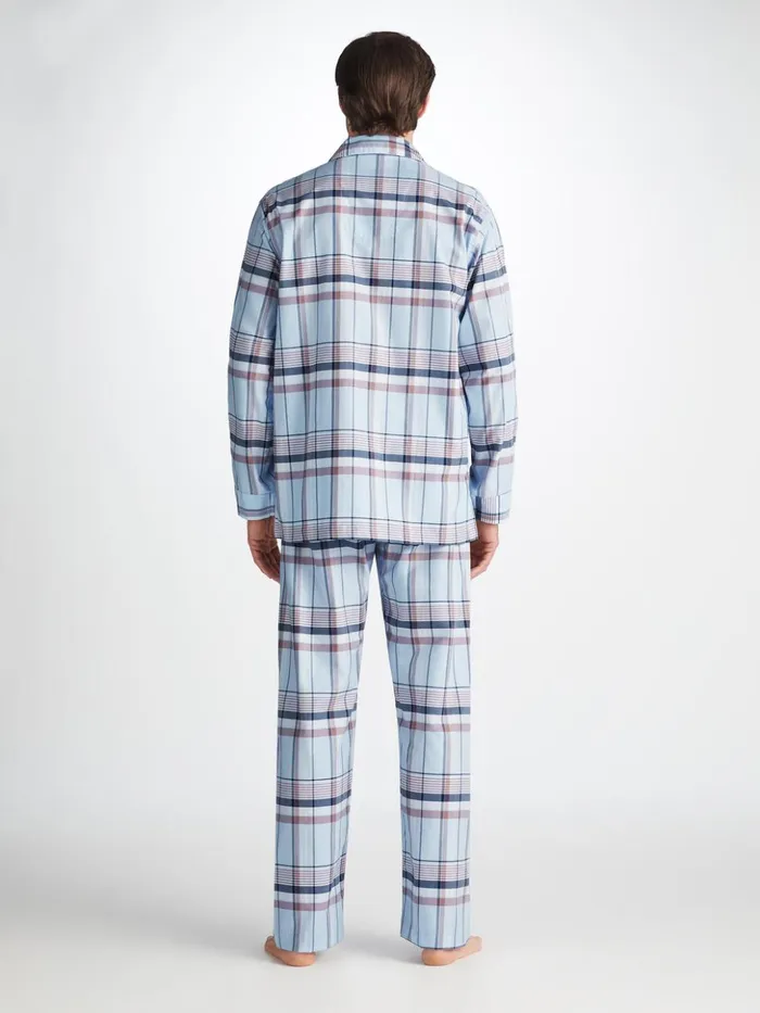 Men Classic Fit Pajamas Barker 38 Cotton Blue Derek Rose Classic Fit Pajamas