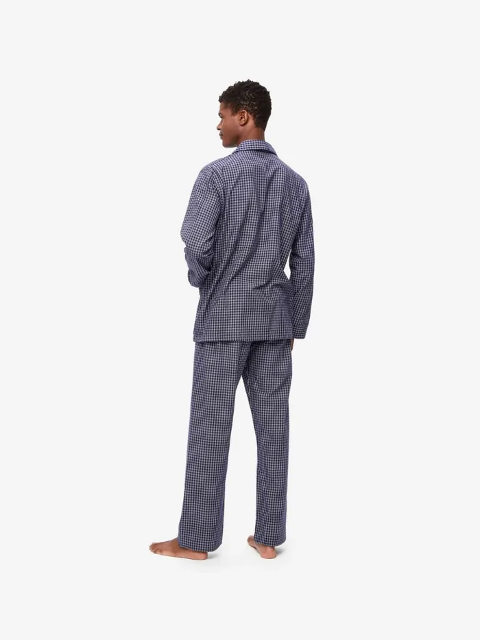 Men Classic Fit Pajamas Braemar 32 Brushed Cotton Navy Derek Rose Classic Fit Pajamas