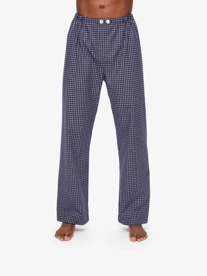 Men Classic Fit Pajamas Braemar 32 Brushed Cotton Navy Derek Rose Classic Fit Pajamas