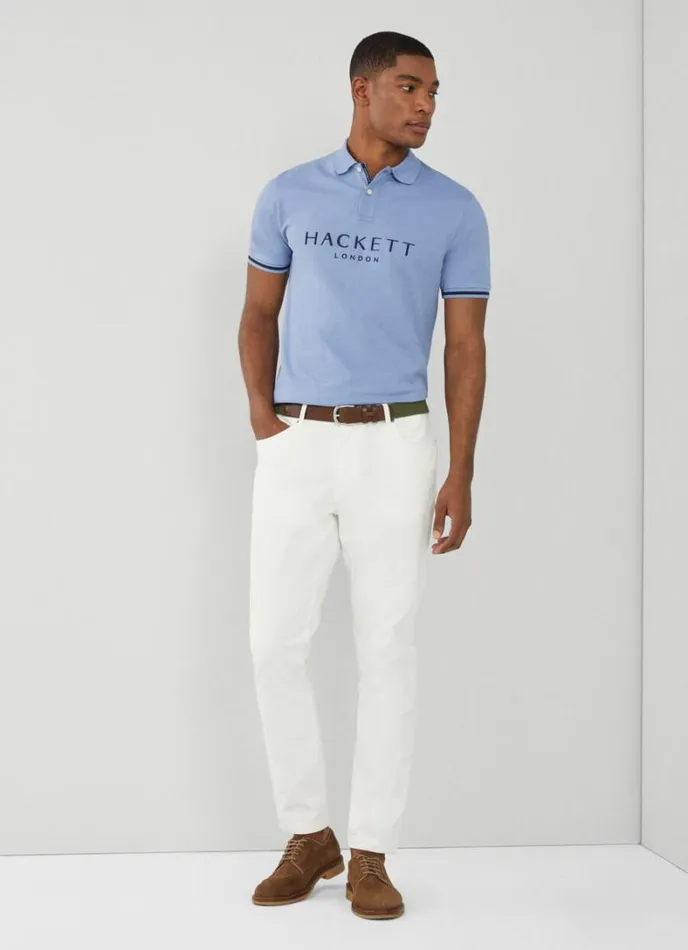 Men Classic Fit Piqu Heritage Polo Blue Hackett London Polo Shirts