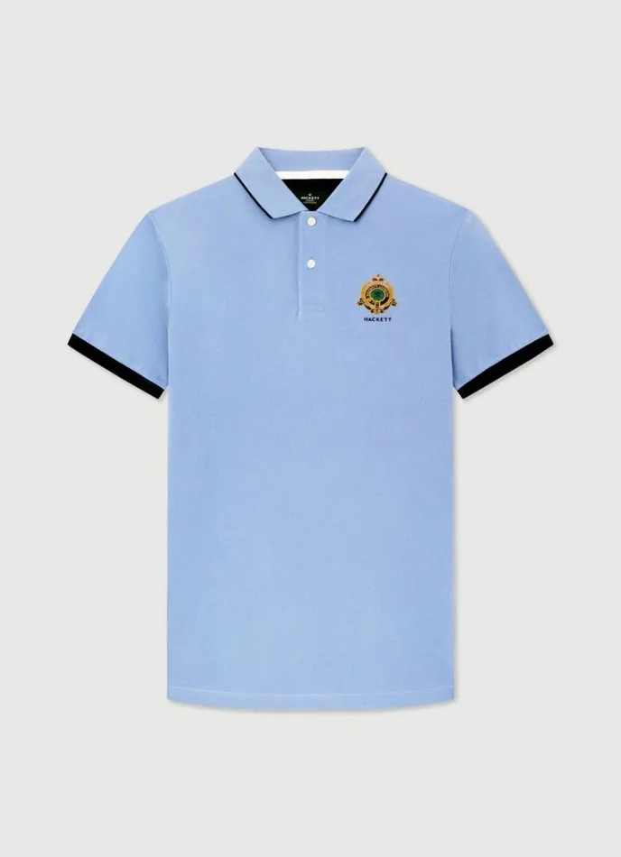 Men Classic Fit Piqu Heritage Polo Blue Hackett London Polo Shirts