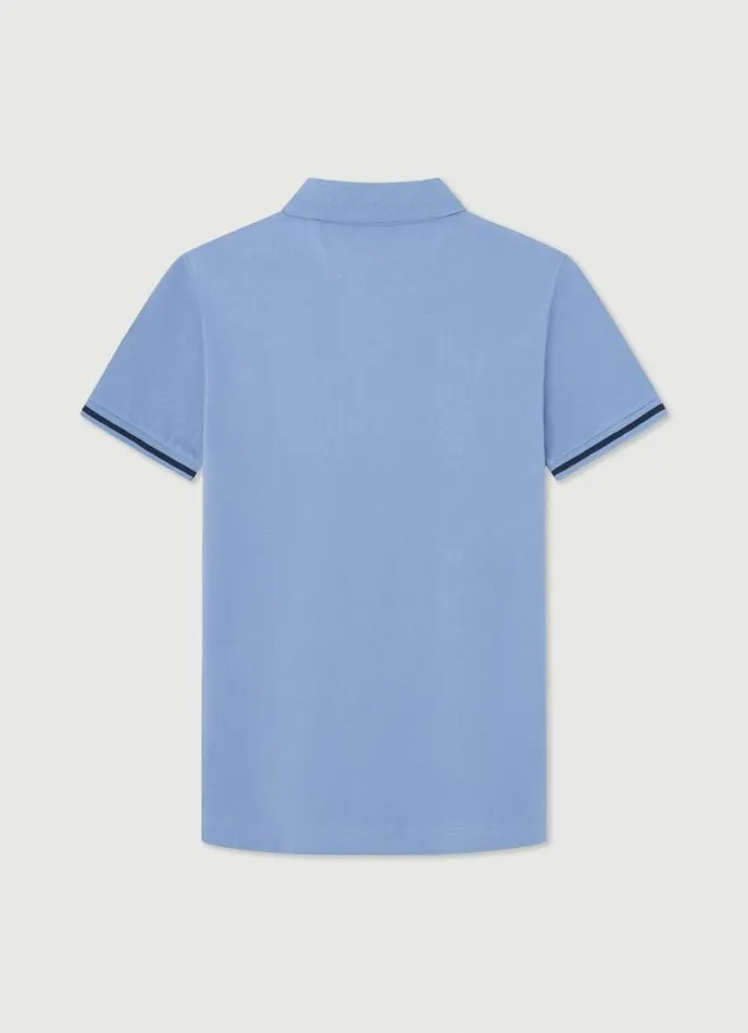 Men Classic Fit Piqu Heritage Polo Blue Hackett London Polo Shirts
