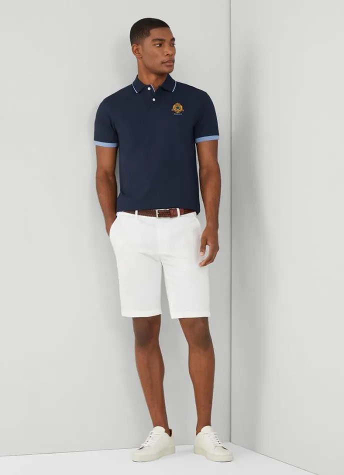 Men Classic Fit Piqu Heritage Polo Navy Hackett London Polo Shirts