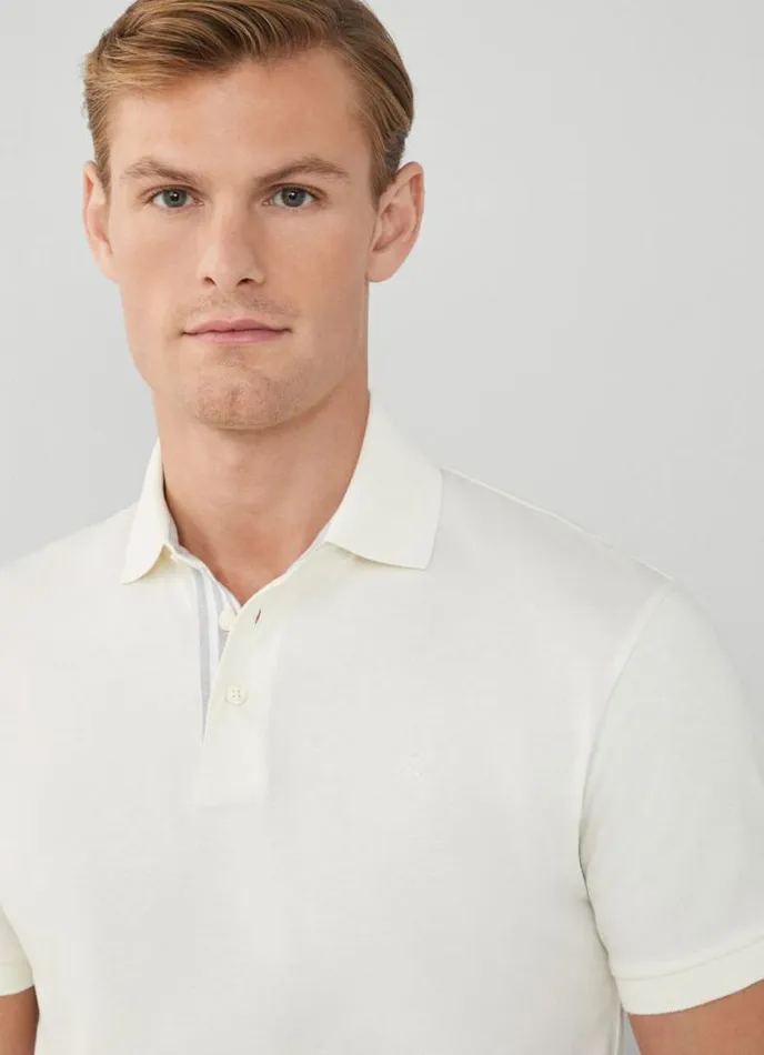 Men Classic Fit Polo Canvas White Hackett London Polo Shirts