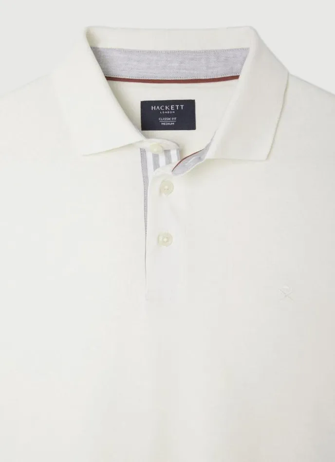 Men Classic Fit Polo Canvas White Hackett London Polo Shirts