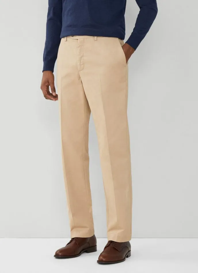 Men Classic Fit Sanderson Chinos Oat Hackett London Trousers and Chinos