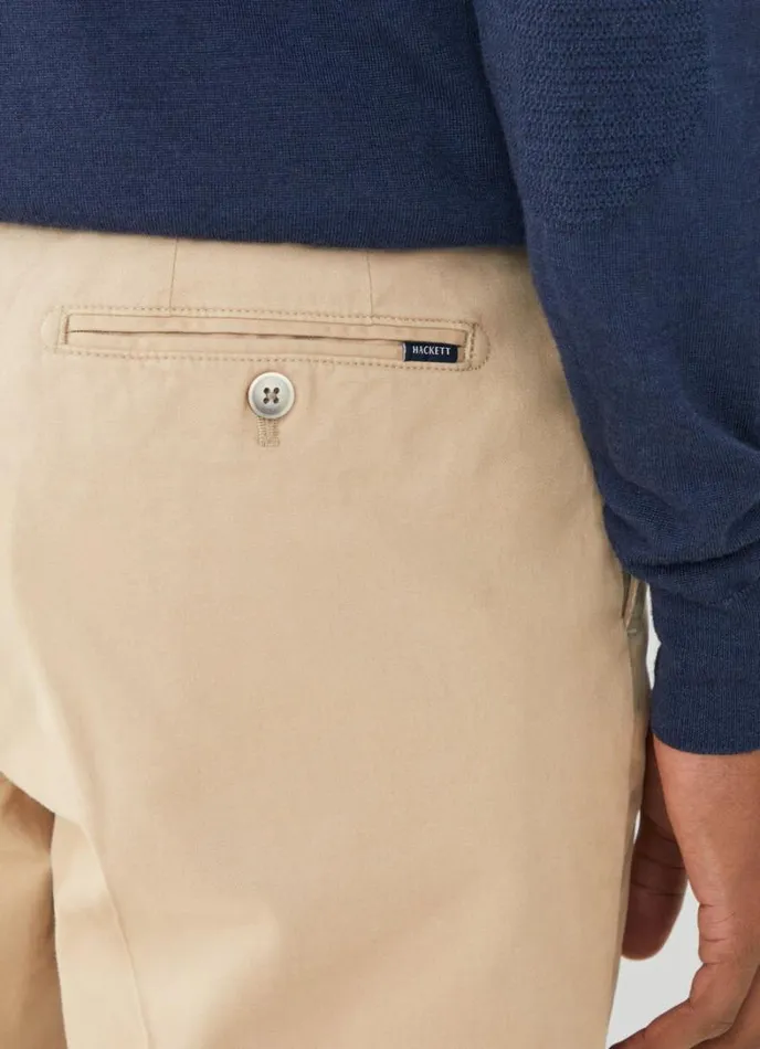 Men Classic Fit Sanderson Chinos Oat Hackett London Trousers and Chinos