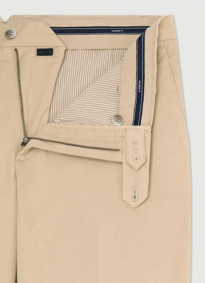 Men Classic Fit Sanderson Chinos Oat Hackett London Trousers and Chinos