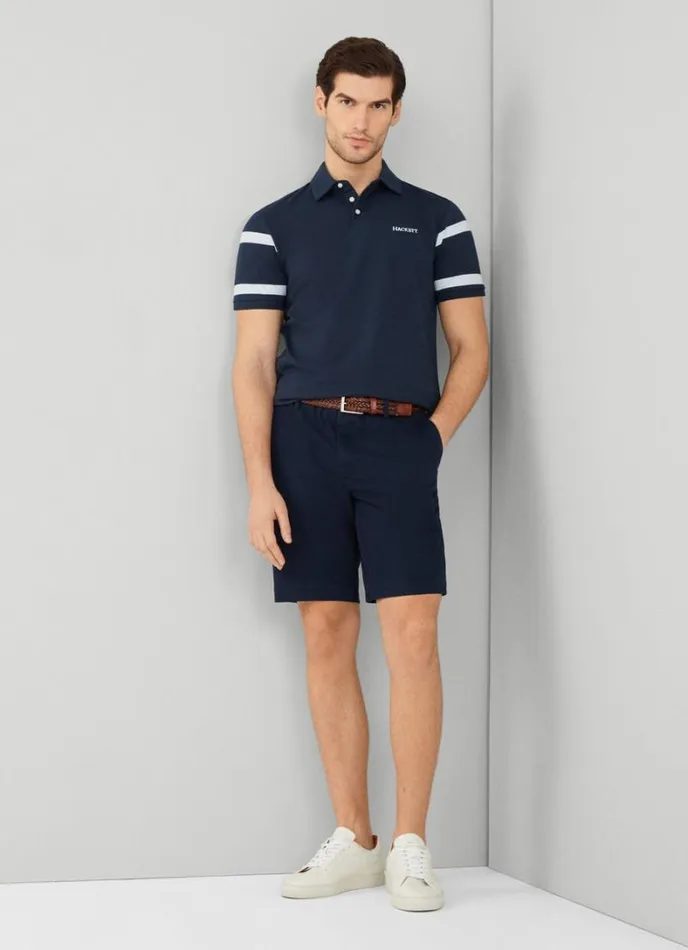 Men Classic Fit Striped Heritage Polo Navy Hackett London Polo Shirts