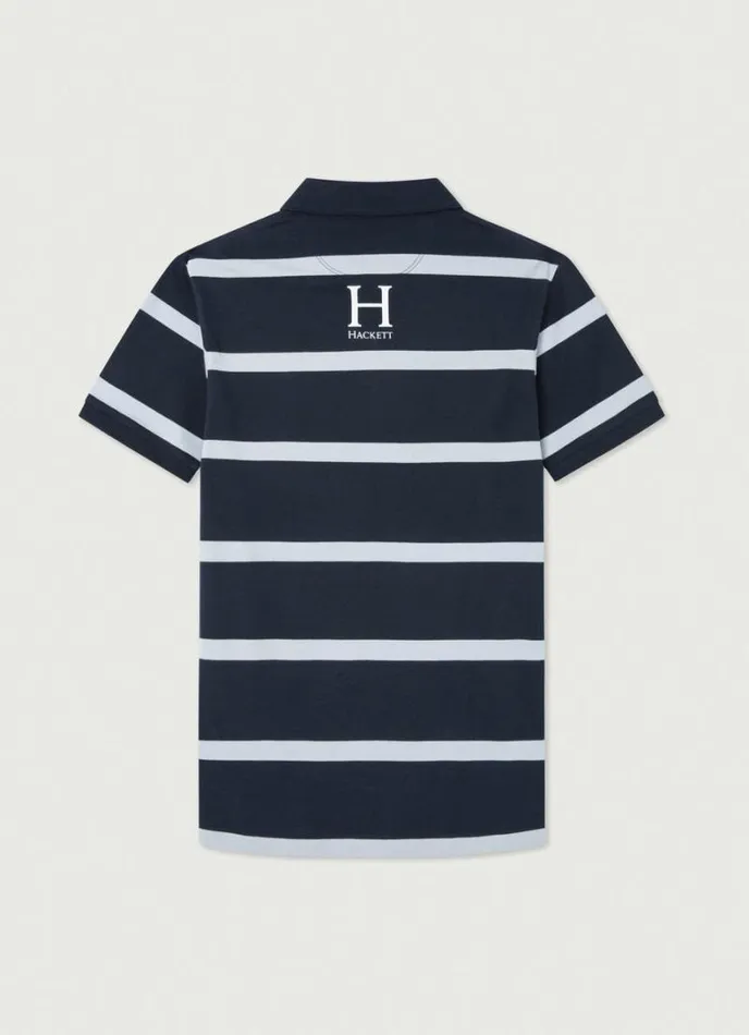 Men Classic Fit Striped Heritage Polo Navy Hackett London Polo Shirts