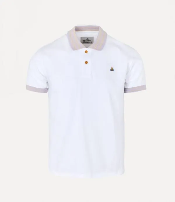 Men Classic Polo Stripe Collar White Viviennewestwood Shirts And Tops