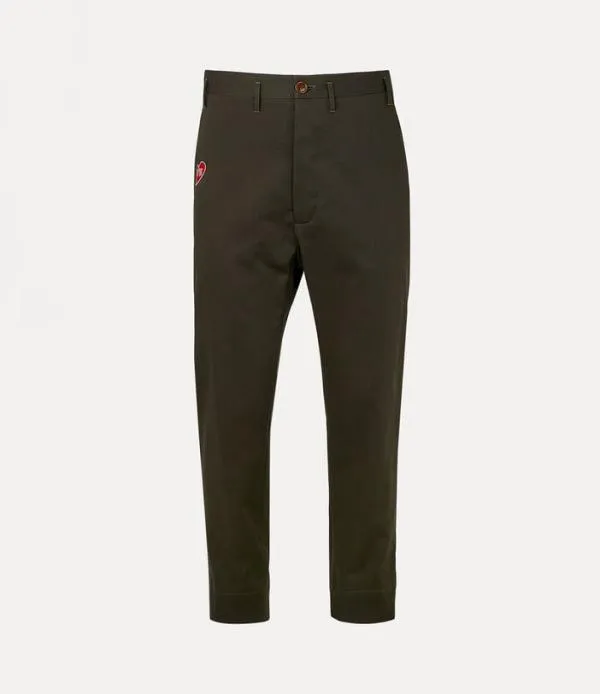 Men Cropped Cruise Trousers Military Green Viviennewestwood Trousers And Shorts