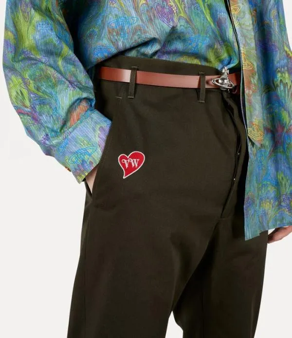 Men Cropped Cruise Trousers Military Green Viviennewestwood Trousers And Shorts