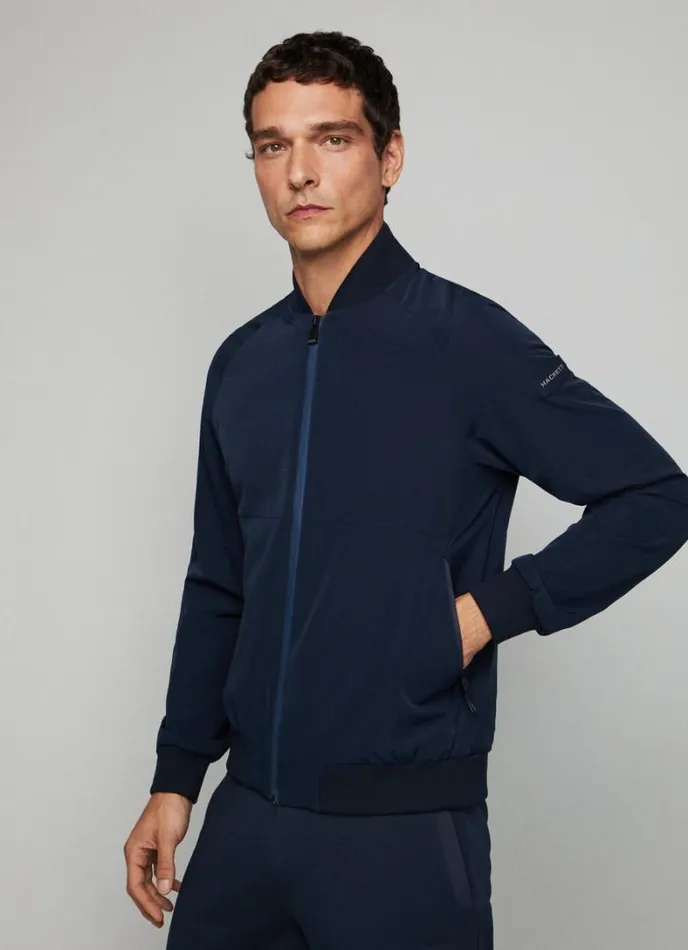Men Hackett Sport Bomber Jacket Navy Hackett London Coats and Jackets