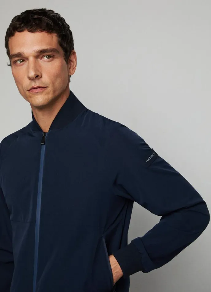 Men Hackett Sport Bomber Jacket Navy Hackett London Coats and Jackets