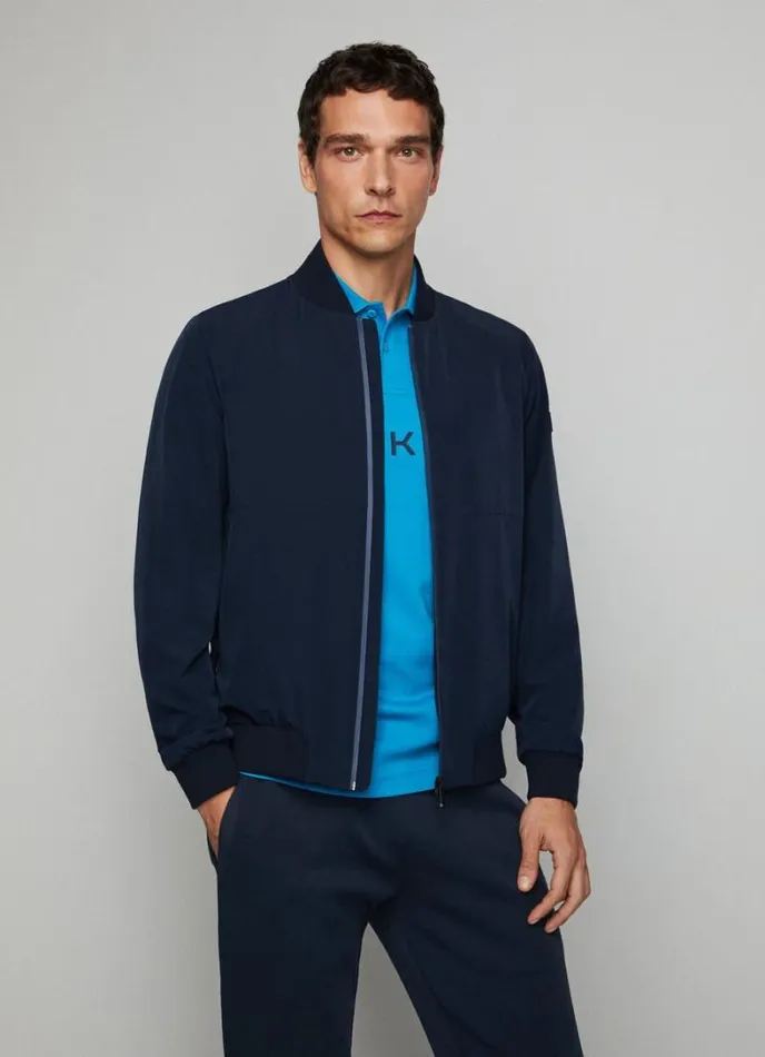 Men Hackett Sport Bomber Jacket Navy Hackett London Coats and Jackets