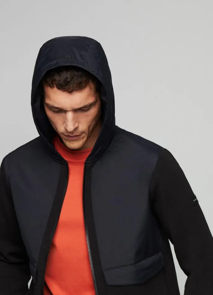 Men Hackett Sport Classic Fit Jacket Black Hackett London Sweatshirts