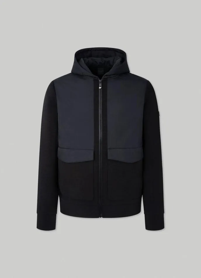Men Hackett Sport Classic Fit Jacket Black Hackett London Sweatshirts