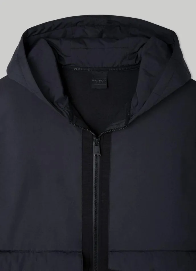Men Hackett Sport Classic Fit Jacket Black Hackett London Sweatshirts