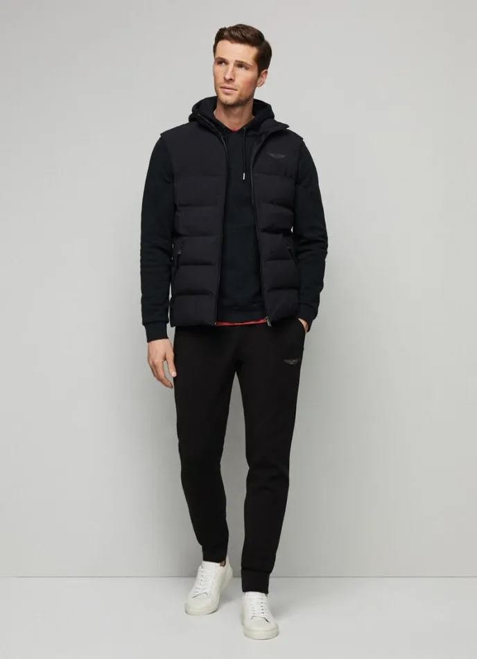 Men Hackett Sport Padded Gilet Black Hackett London Gilets
