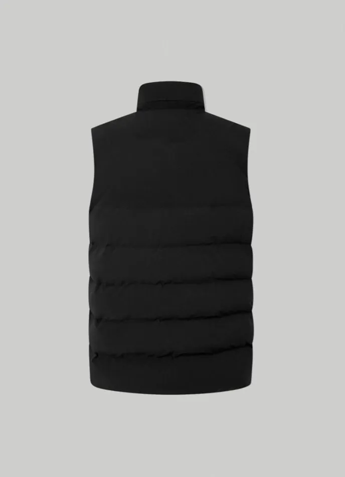 Men Hackett Sport Padded Gilet Black Hackett London Gilets