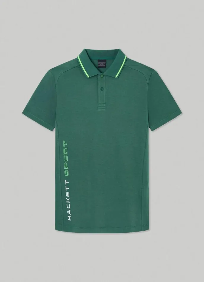 Men Hackett Sport Slim Fit Polo Greengrey Hackett London Polo Shirts