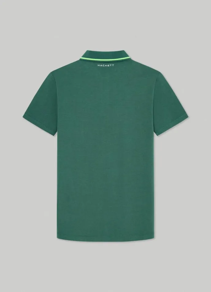 Men Hackett Sport Slim Fit Polo Greengrey Hackett London Polo Shirts