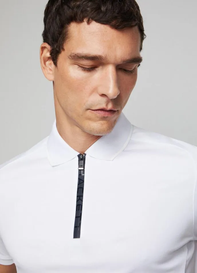 Men Hackett Sport Slim Fit Polo White Hackett London Polo Shirts
