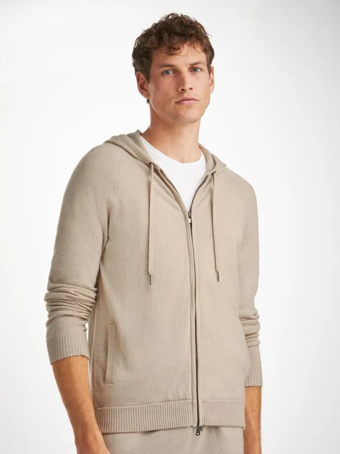 Men Hoodie Finley Cashmere Oat Derek Rose Hooded Tops