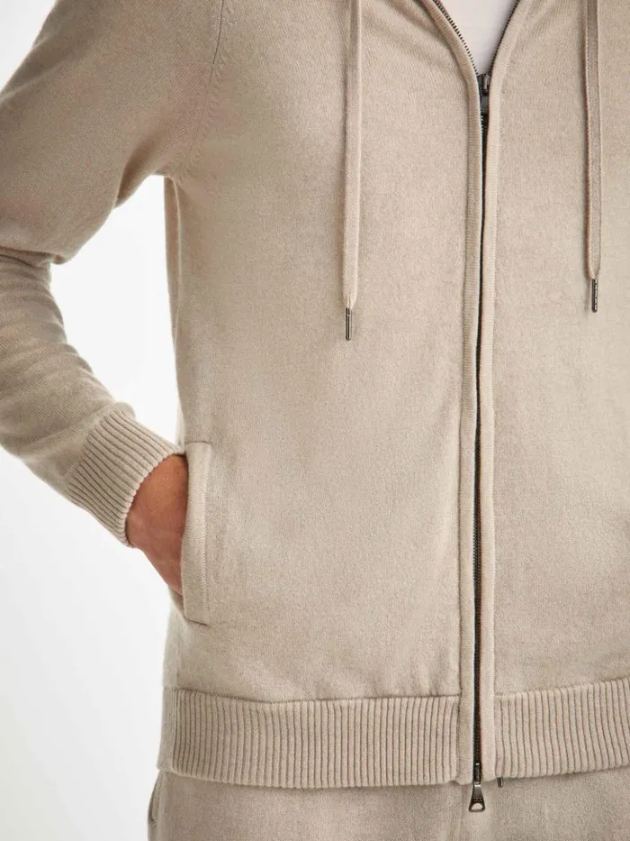 Men Hoodie Finley Cashmere Oat Derek Rose Hooded Tops