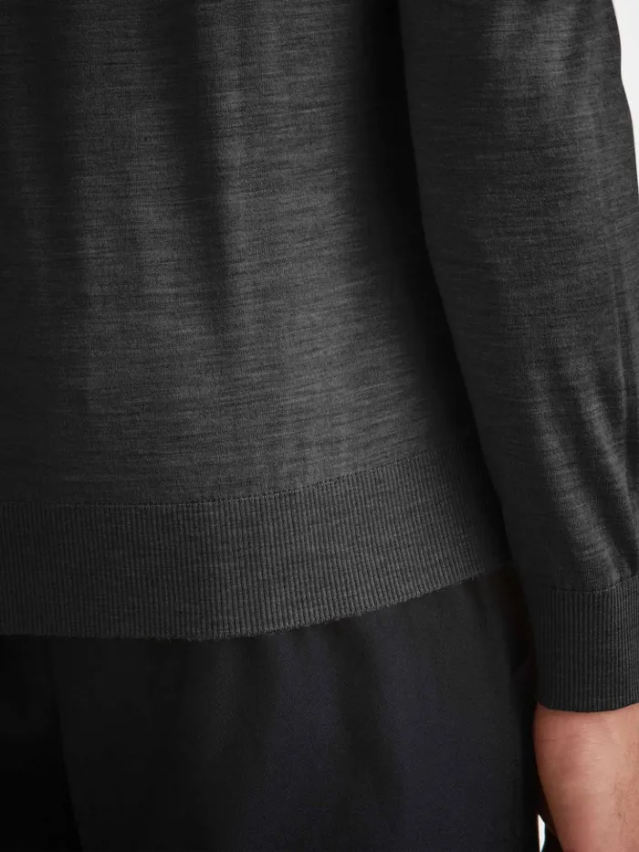 Men Hoodie Orson Merino Wool Charcoal Derek Rose Merino Sweaters and Hoodies