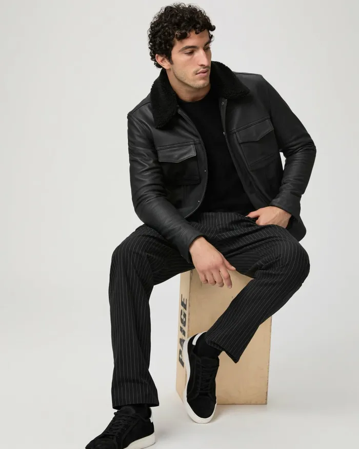 Men Jackets and Coats PAIGE Icon Capsule Pedro Jacket 8211 Black Leather