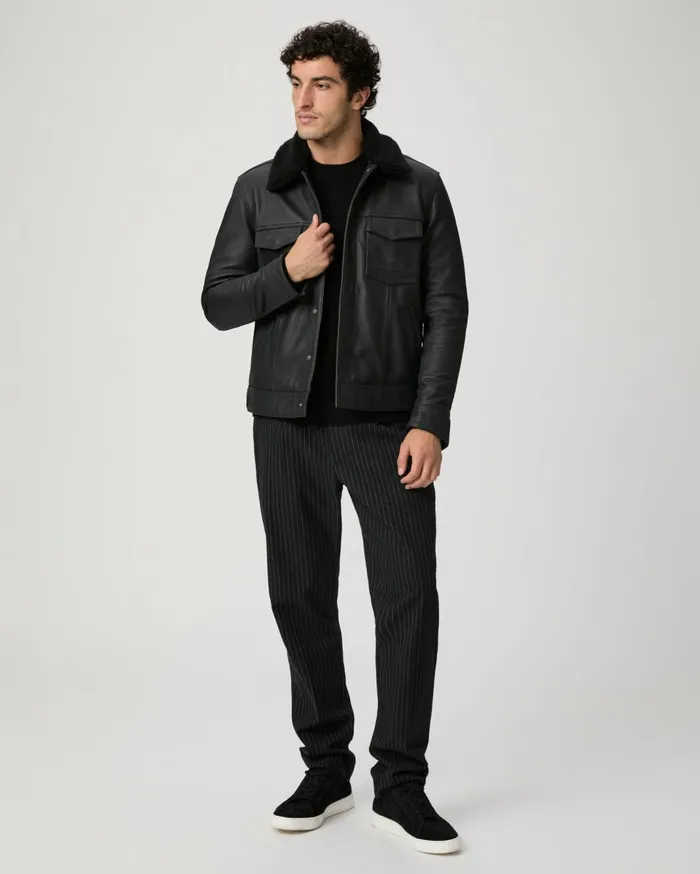 Men Jackets and Coats PAIGE Icon Capsule Pedro Jacket 8211 Black Leather