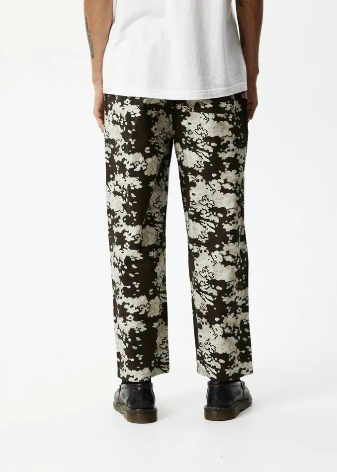 Men Jeans and Pants Afends AFENDS Mens Ninety Eights 8211 Baggy Elastic Waist Pants 8211 Earth Camo