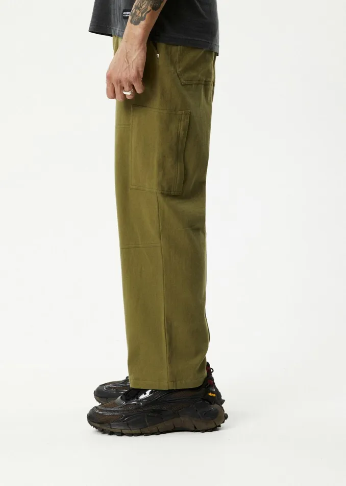 Men Jeans and Pants Afends AFENDS Mens Richmond 8211 Carpenter Pants 8211 Military