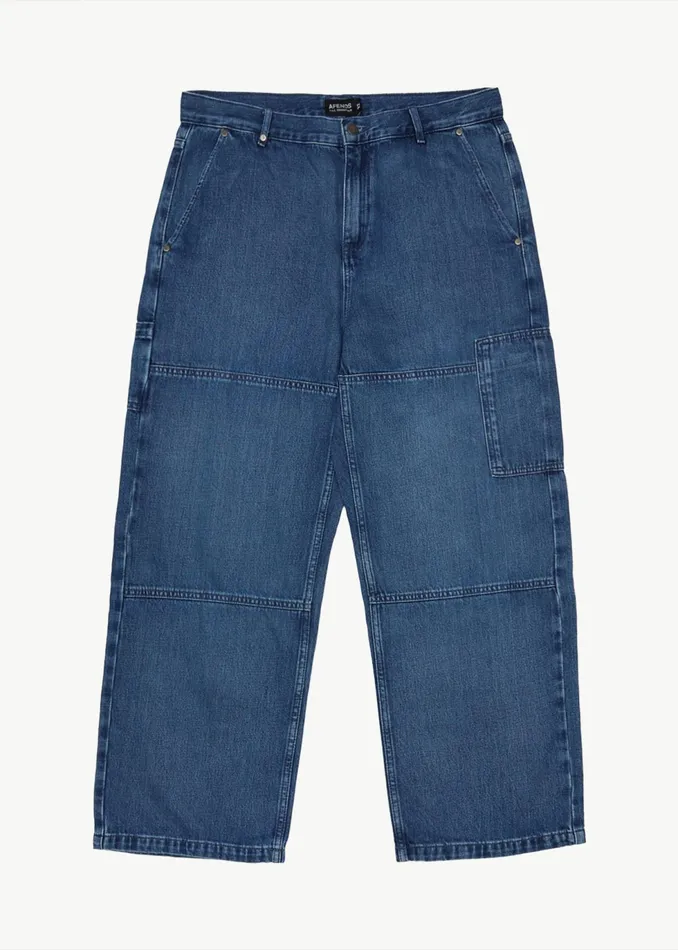 Men Jeans and Pants Afends Richmond 8211 Men039s Hemp Denim Baggy Workwear Jeans 8211 Authentic Blue 8211 AFENDS Men Jeans and Pants Afends Richmond 8211 Men039s Hemp Denim Baggy Workwear Jeans 8211 Authentic Blue 8211 AFENDS
