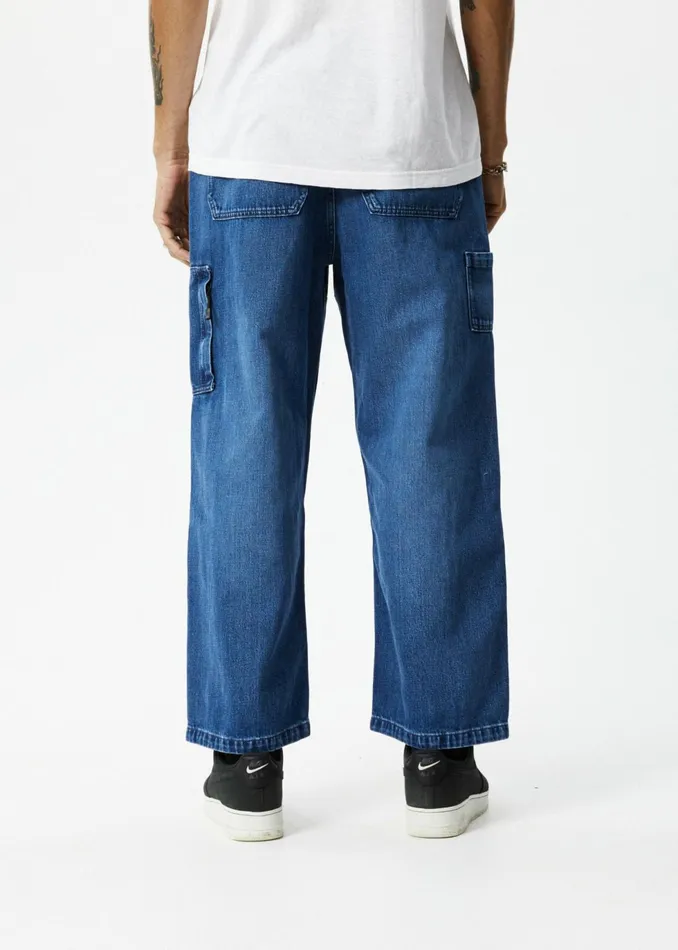 Men Jeans and Pants Afends Richmond 8211 Men039s Hemp Denim Baggy Workwear Jeans 8211 Authentic Blue 8211 AFENDS