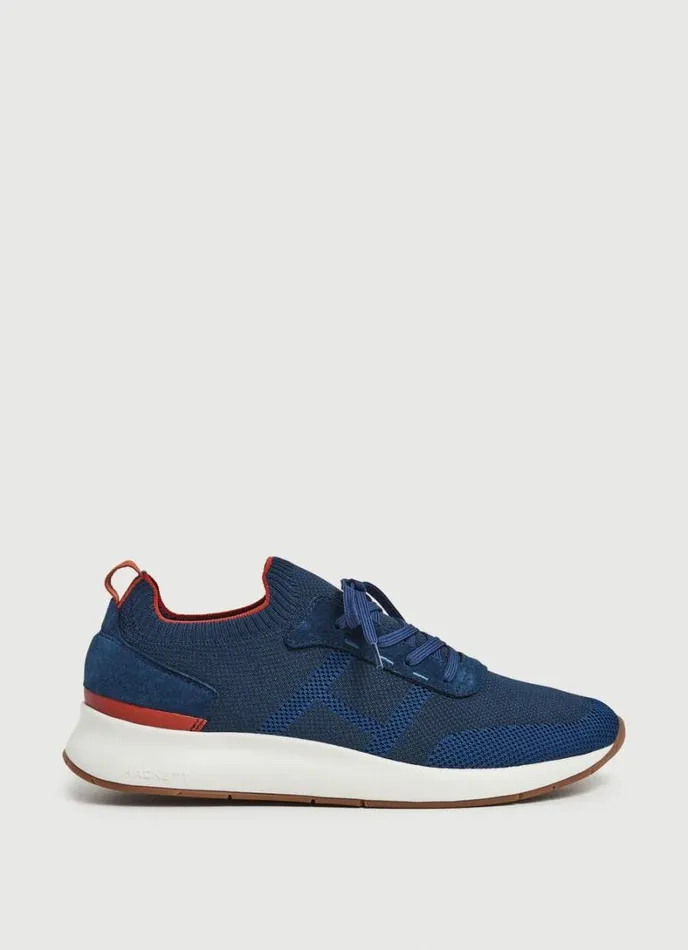 Men Knit Design Trainers Navy Hackett London Trainers